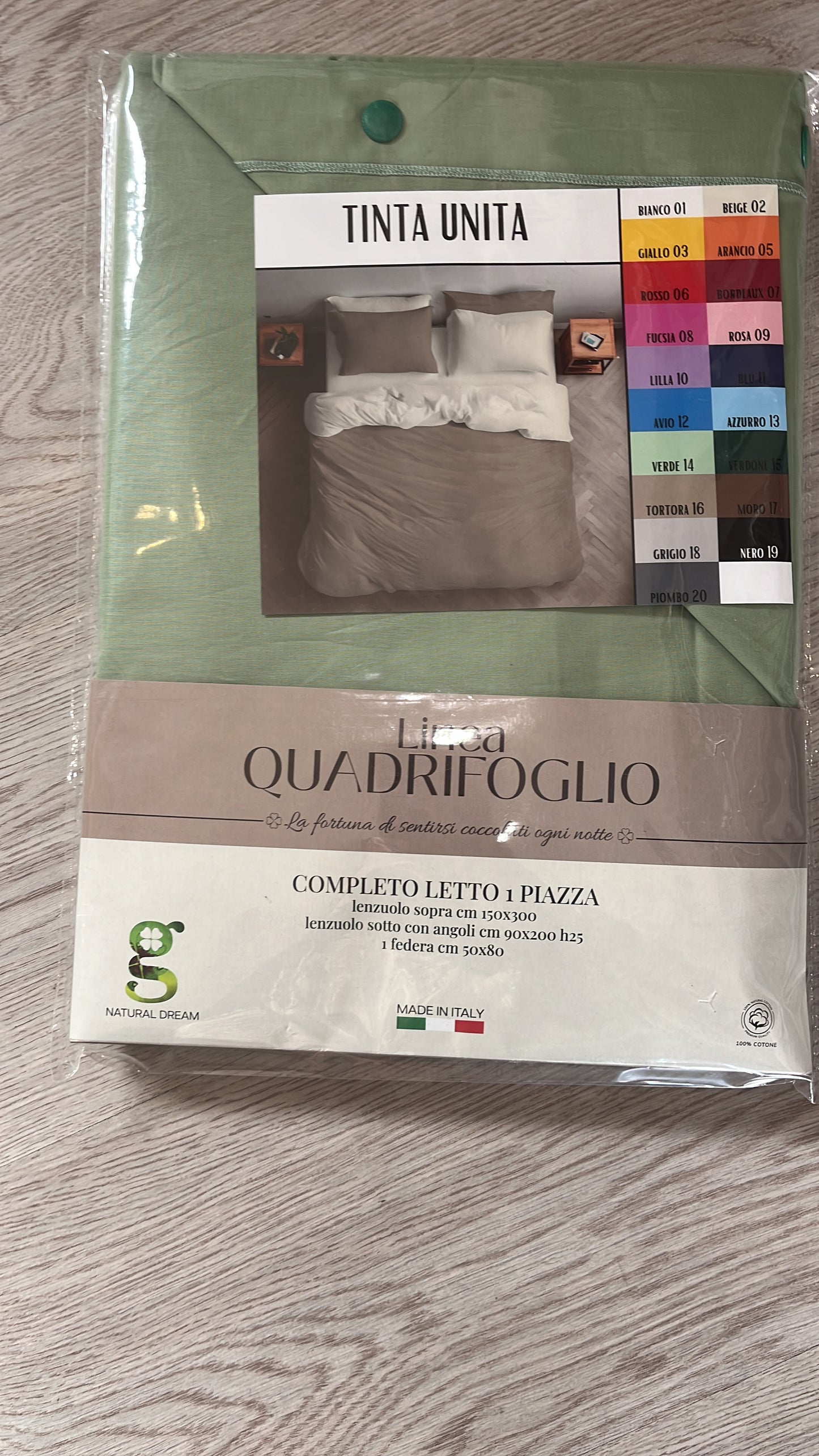 COMPLETO LENZUOLA TINTA UNITA SINGOLO
