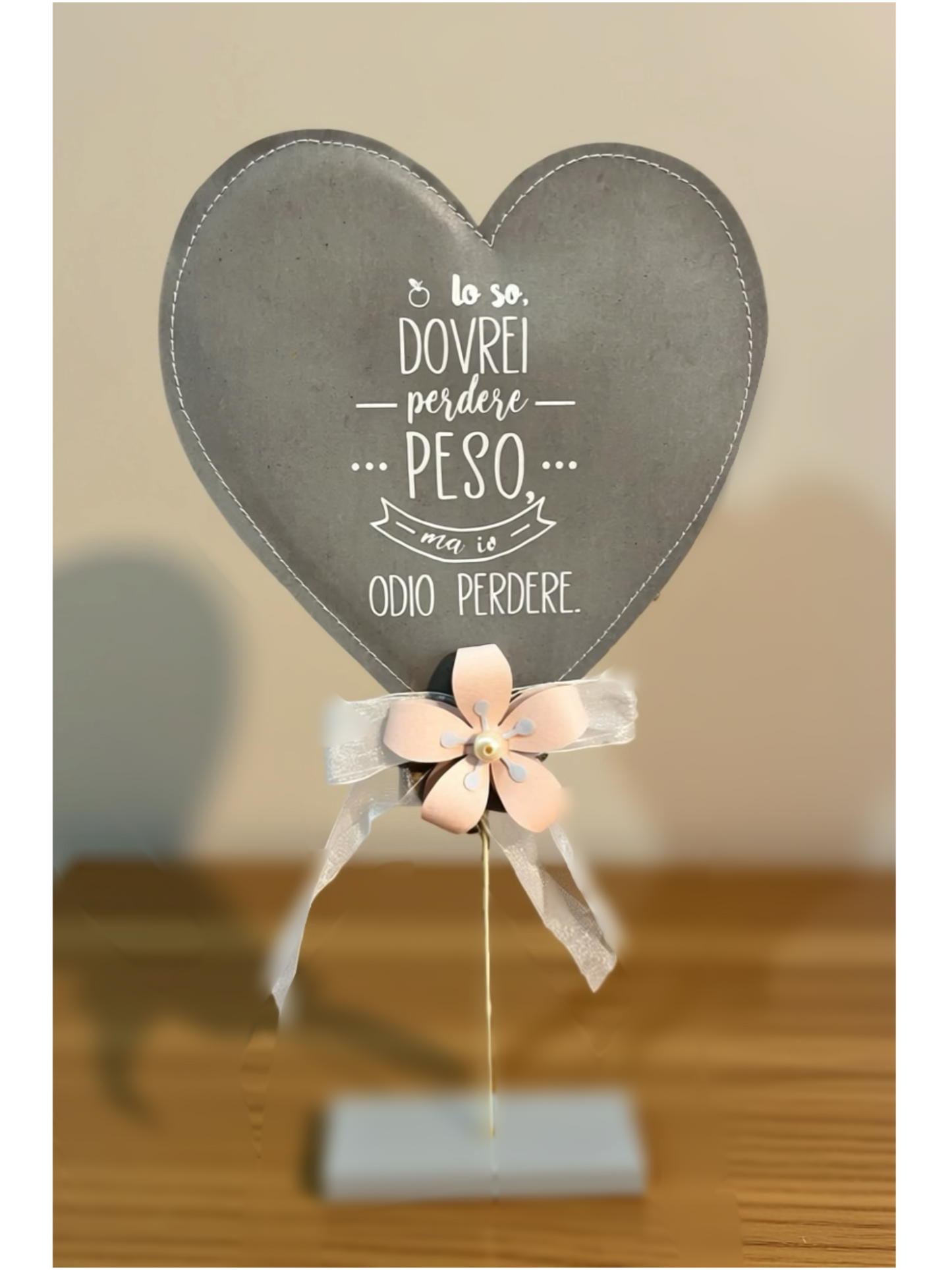 CUORE SHABBY CON DEDICA H 34 cm