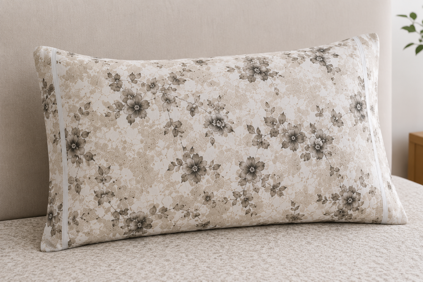 Completo Letto Matrimoniale Fantasia Floreale Beige