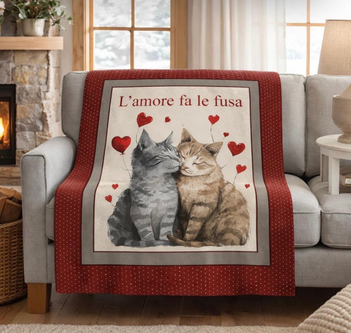 🐱 Plaid “L’amore fa le fusa” ❤️