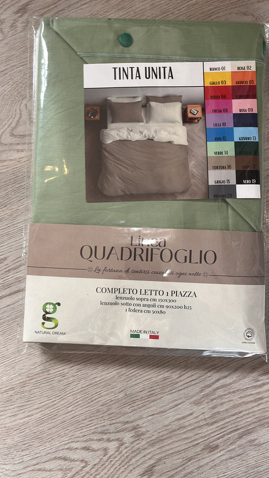 COMPLETO LENZUOLA TINTA UNITA SINGOLO