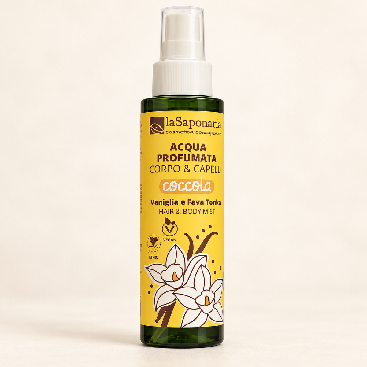 Acqua Profumata Corpo & Capelli Coccola – Vaniglia e Fava Tonka | La Saponaria