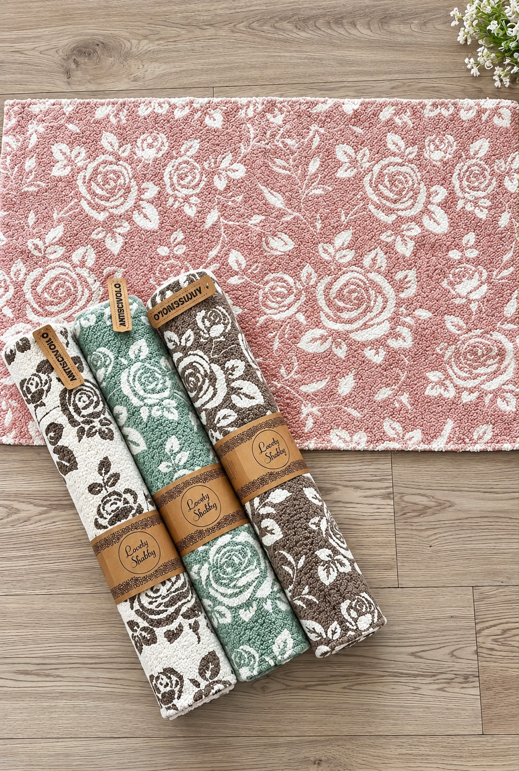 🌸 Tappeti in 100% Cotone – 50×80 cm Lovely Shabby