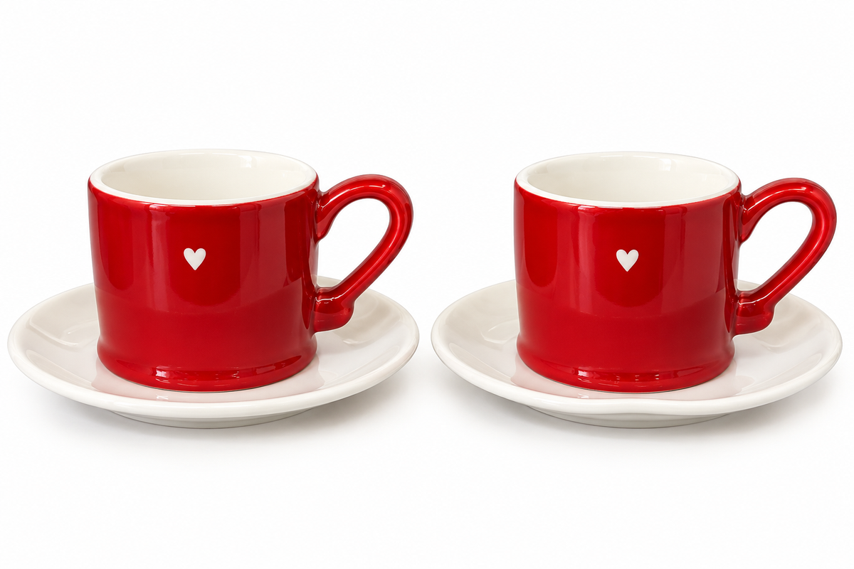 Coppia tazzine da caffè in fine stoneware Nuvole di Stoffa