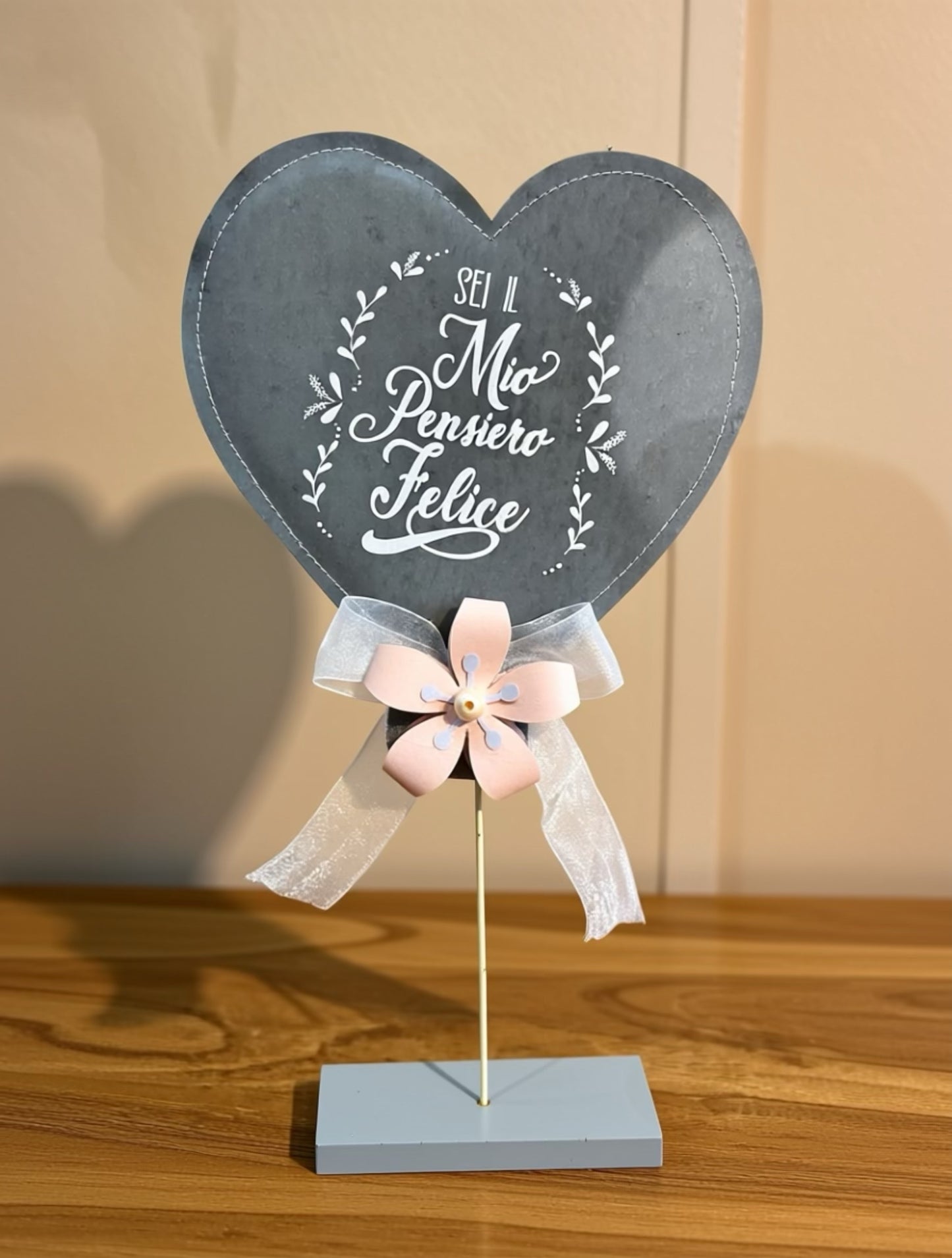 CUORE SHABBY CON DEDICA H 34 cm