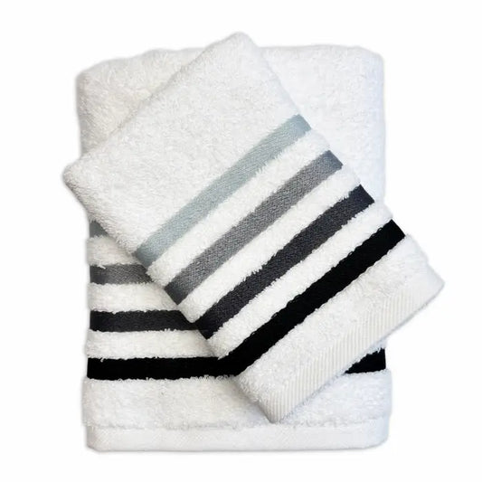COPPIA ASCIUGAMANI ZEUS BIANCO/GRIGIO