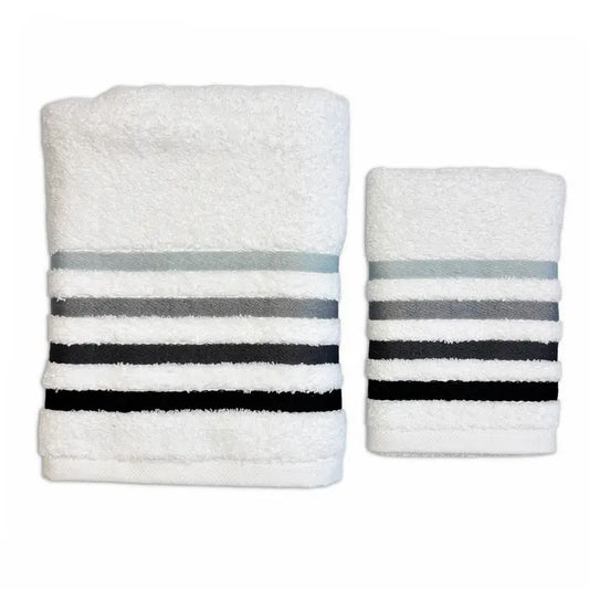 COPPIA ASCIUGAMANI ZEUS BIANCO/GRIGIO