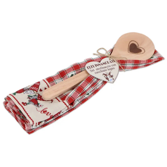 CANOVACCIO CON MESTOLO IN LEGNO ELFI INNAMORATI