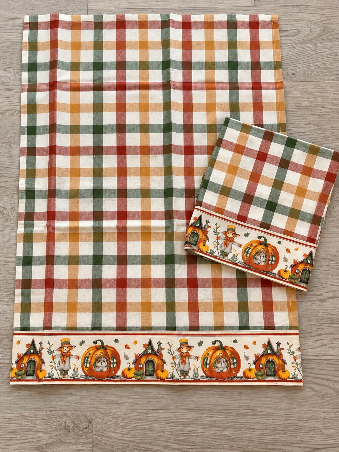 🍂 Coppia strofinacci – Collezione Zucche