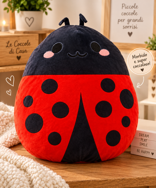 🐞 Tilly la Coccinella – Cuscino di peluche